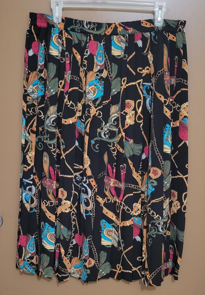 VTG Alfred Dunner Womens Western Skirt Size 20 Equestrian Cowgirl Derby Pull On image 5