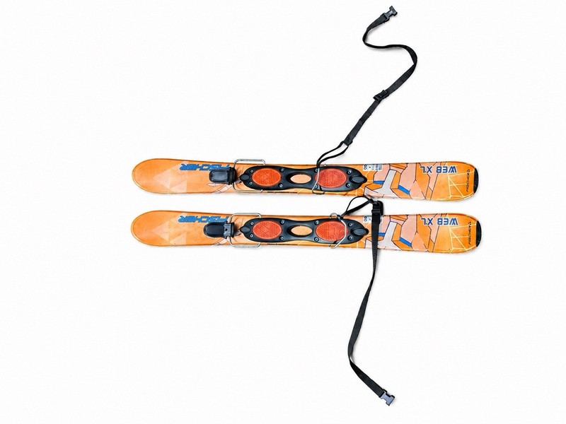 scher WEB XL Kids Snow Skis 99cm Orange Adjustable Bindings Youth Children