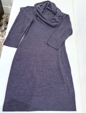 Connected Apparel Sweater Dress with Cowl Neck Charcoal Gray Size Large
