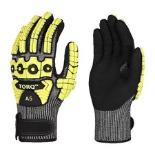 Globus Skytec Torq Torrent 11 2Xl Knit Gloves, Black; Yellow, Unisex, Pr