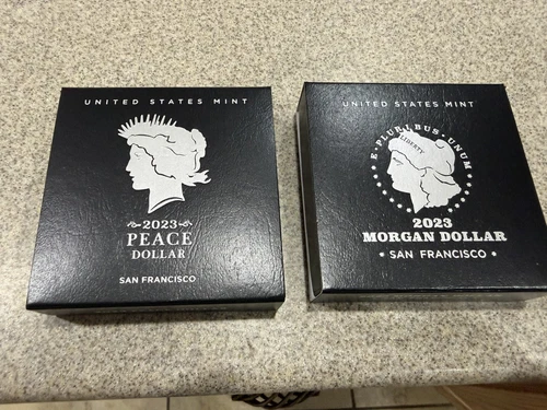 2023 S Proof Morgan and Peace Silver Dollar 2 Coin Set