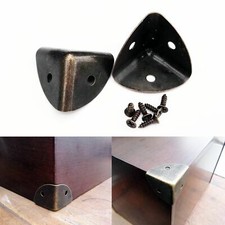 4-12pc Thick Metal Jewelry Chest Wine Box Wood Case Trunk Table Corner Protector