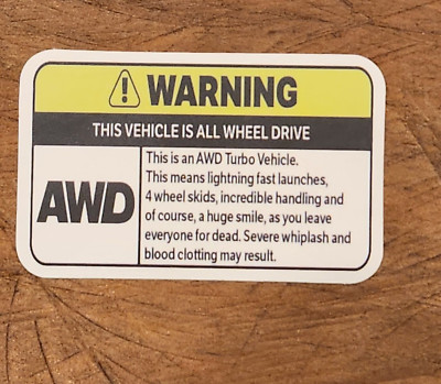 All Wheel Drive STICKER AWD Sticker Chromebook Notebook Water Bottle