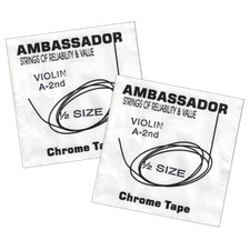 Ambassador 1/2 Violin Chrome Tape A String x 2 - Made in the UK Priced to Clear
