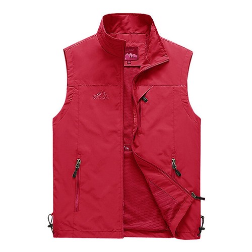 Mens With Pockets Zipper Vest Men Casual Sleeveless Sport Tops Mesh Lining - Picture 8 of 19