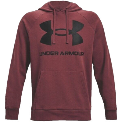 UA Mens Under Armour Rival Fleece Hoodie Big Logo Sweatshirt SMALL (S) Cinna Red
