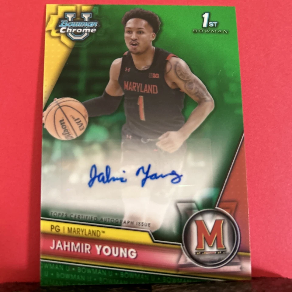 2023-24 Bowman U Chrome JAHMIR YOUNG 1st Bowman Green Refractor Auto /99 🏈 - Image 4 of 4