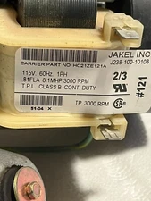 JAKEL J238-100-10108 Draft Inducer Blower Motor Assembly HC21ZE121A #121