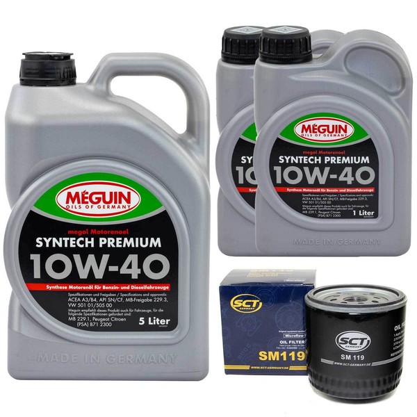 MotoröL Set Syntech 10W-40 Meguin 7 Liter + ÖLfilter FüR LDV Convoy Metrocab-image