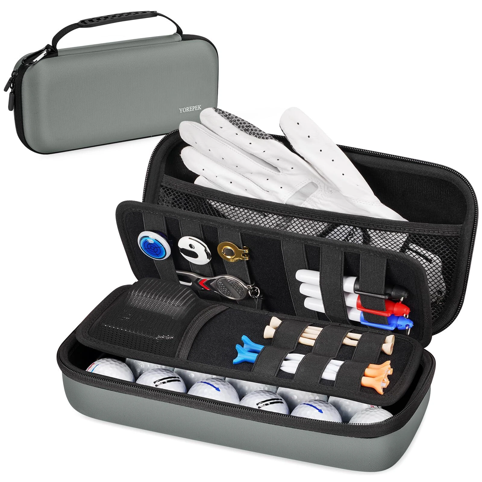 YOREPEK Golf Glove Holder with Removable Glove Shaper Golf Bag Organizer Case