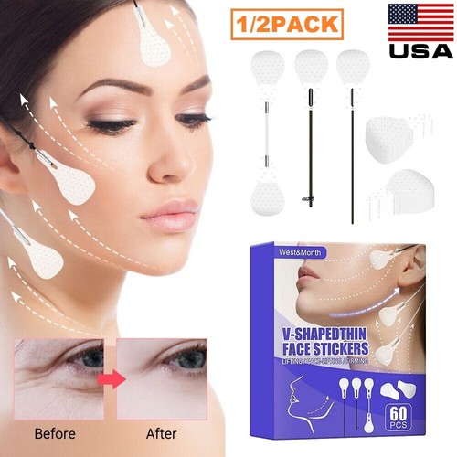 120PCS V Tapes Shape Tape Anti Wrinkle Instant Face Neck Eye Lift Face