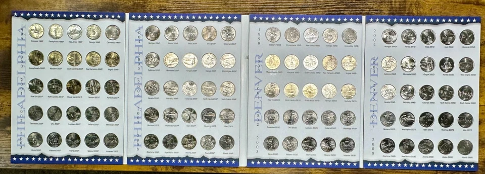 Complete State Quarter Set of 100 UNCIRCULATED Coins ~ P&D Mint in Album - Image 3 of 4