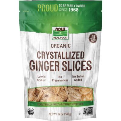 NOW Foods Organic Crystallized Ginger Slices 12 oz Pkg