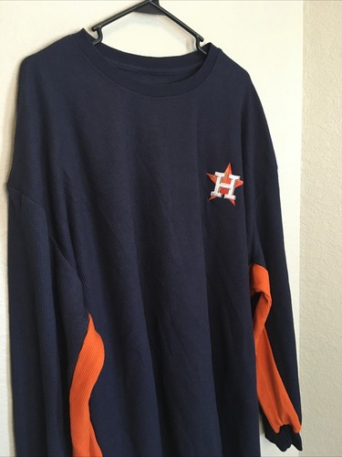 Houston Astros MLB Fanatics Men's Long Sleeve Orange/Navy Blue Shirt 4XL EUC - Picture 4 of 6