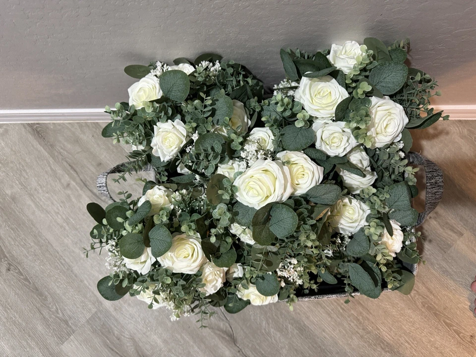White Rose & Greenery Artificial Florals - Image 2 of 3