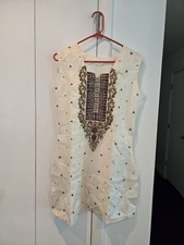Indian 100 Silk Purple Gold Embellished Embroidered Blouse Tunic Top Size L