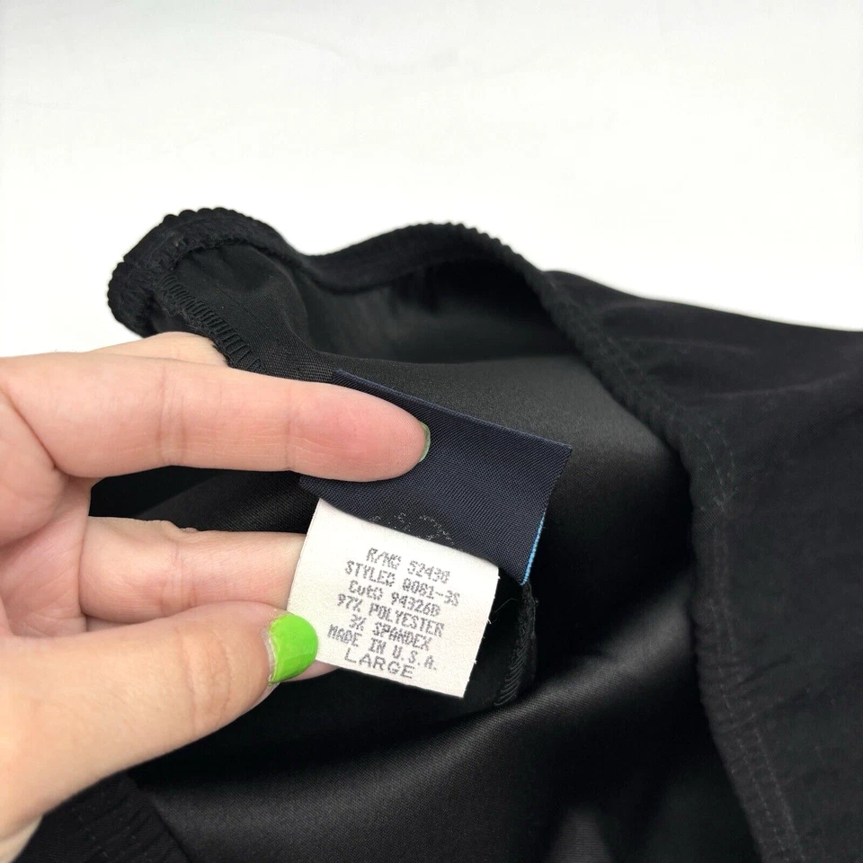 Saia linha A cintura elástica malha poliéster preto estúdio anos 80 vintage L 30x20" - Imagem 4 de 4