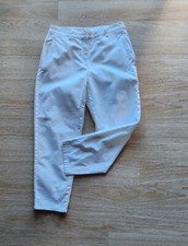 EILEEN FISHER Organic Cotton Hemp Tapered Crop Pants Zip Pocket White Women Sz.6