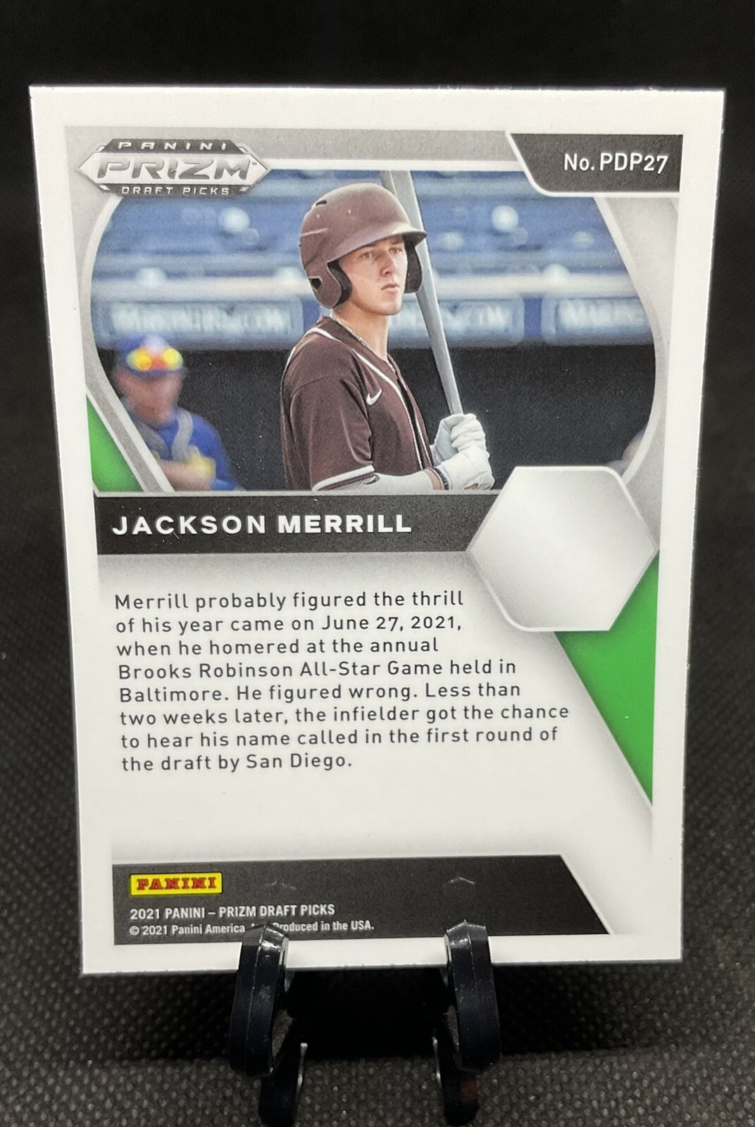 2021 Panini Prizm Draft Picks PDP27 Jackson Merrill San Diego Padres 2021-panini-prizm-draft-picks-pdp27-jackson-merrill-san-diego-padres