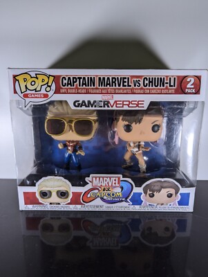 Funko Pop! Vinyl: Marvel - MvC- 2 Pack- Captain Marvel/Chun-Li