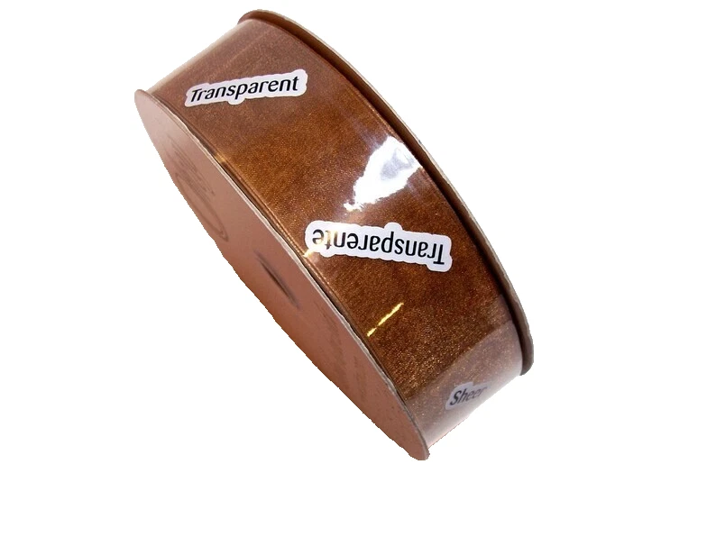 Coffee Brown Organza Ribbon 1 1/2" x 10 yards Offray Simply Sheer Asiana B43 - Image 4 of 4