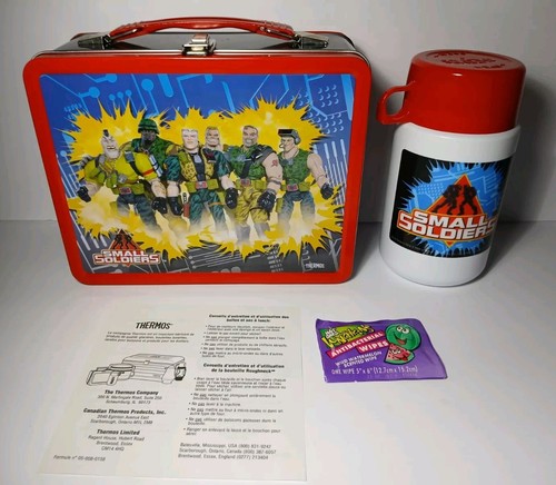 Nueva lonchera de metal Small Soldiers 1998 vintage con termo completa promoción de película
