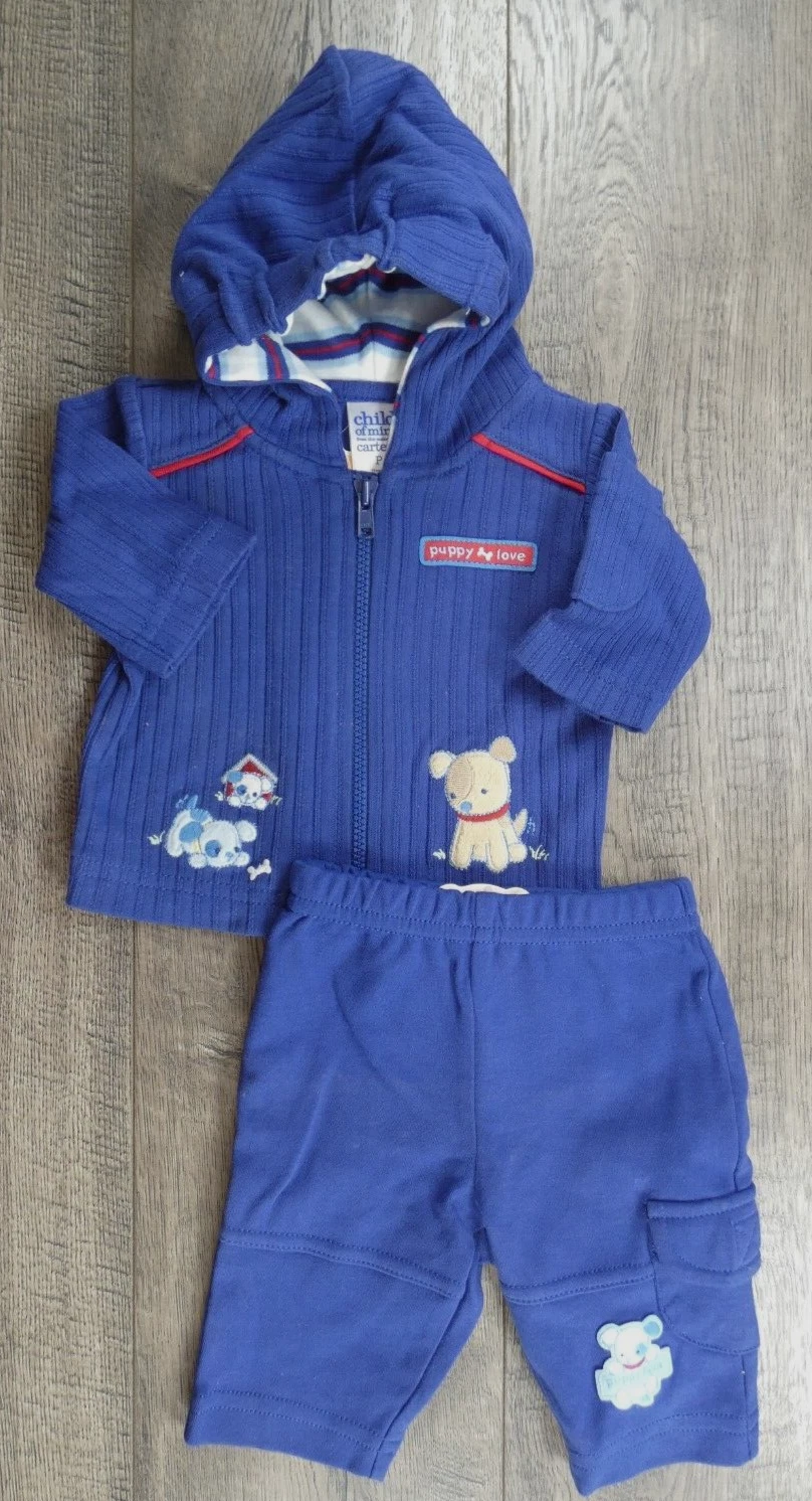 New Baby Boy Clothes Child Mine Carter's Preemie 2pc Puppy Love Outfit