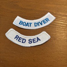 BOAT DIVER / RED SEA SCUBA DIVING iron-on DIVE PATCHES 2 embroidered NEW FS