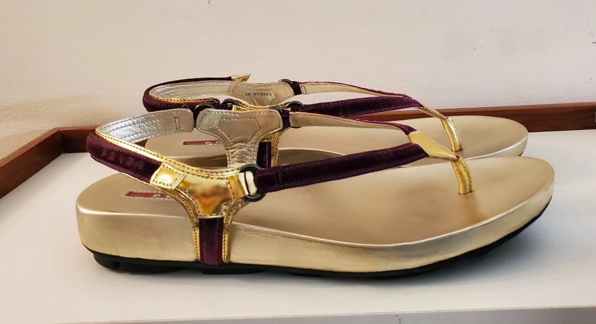 PRADA Gold Sandals for Women for sale | eBay