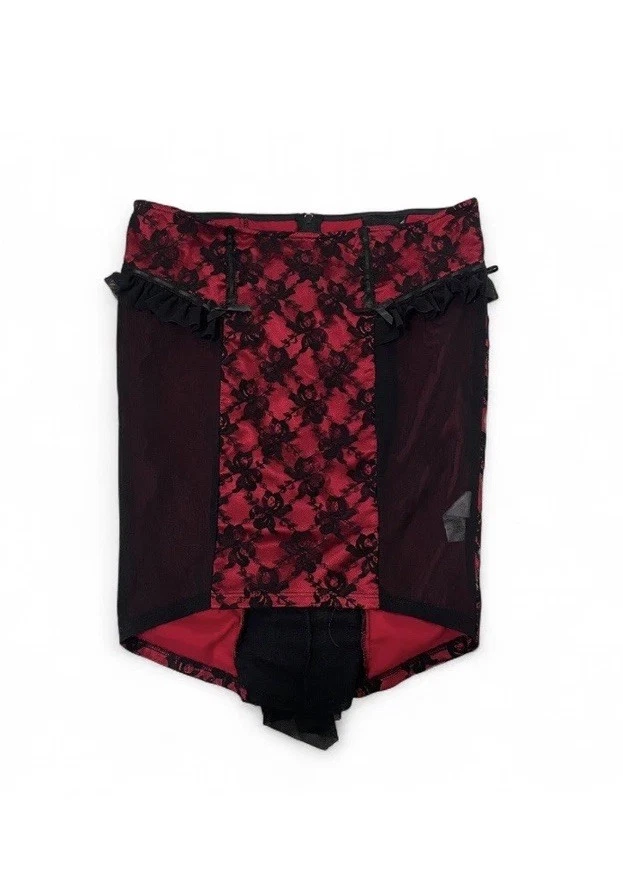 Falda de encaje vintage Lip Service Blacklist Vaudeville Vamps rojo y negro 27  Foto 2 de 4