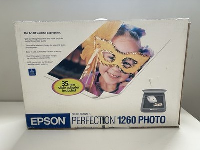 Epson Perfection 1260 Photo Color Scanner w/Software & 35mm Slide Adapter