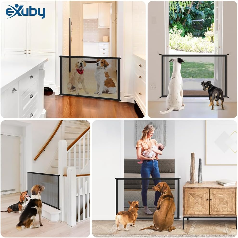 2-Pack Heavy Duty Dog Gate for Stairs & Doors with 3M Command Hooks