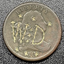1808 Draped Bust Half Cent 1/2c Damaged