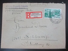 W11 R-Brief Frz. Zone Baden Einzelfrankatur 84 Pf Schliengen 17b nach Schleswig