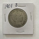1901 S Barber 90% Silver Half Dollar 50c US Coin