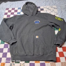 Carhartt Iconic K288 Logo Sleeve Hoodie Size Large Carbon Gray