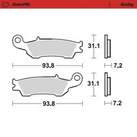 Moto-Master Vorne Links Pro Racing Sinter BremsbeläGe Yamaha YZ 250 FX 2015-2020