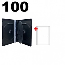 100 STANDARD Black Quad 4 Disc DVD Cases  100 Matte Inserts