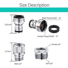 2Pcs Quick Connector for Faucet Sink Faucet Hose Adapter is Suitable Sink Faucet