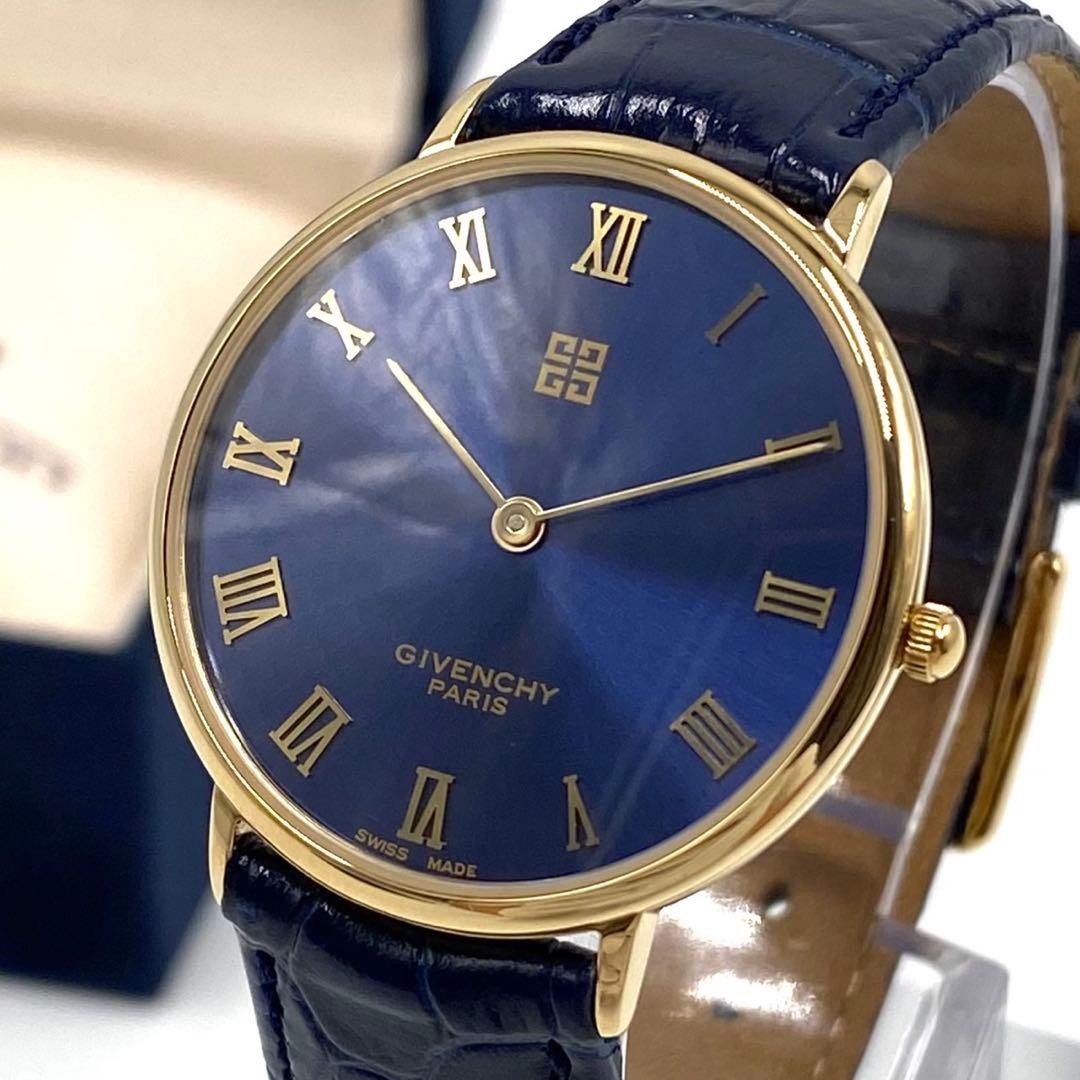 Givenchy Paris  Quartz Watch 1298 314 Gold Blue Men thumbnail 11