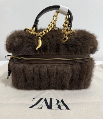 Zara 2026 Petit Sac Rigide Faon Fourrure Marron Réf 6607/610/700 - Photo 1/4