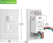 Motion Sensor Light Switch No Neutral Wire Required No Ground Wire Needed 5A