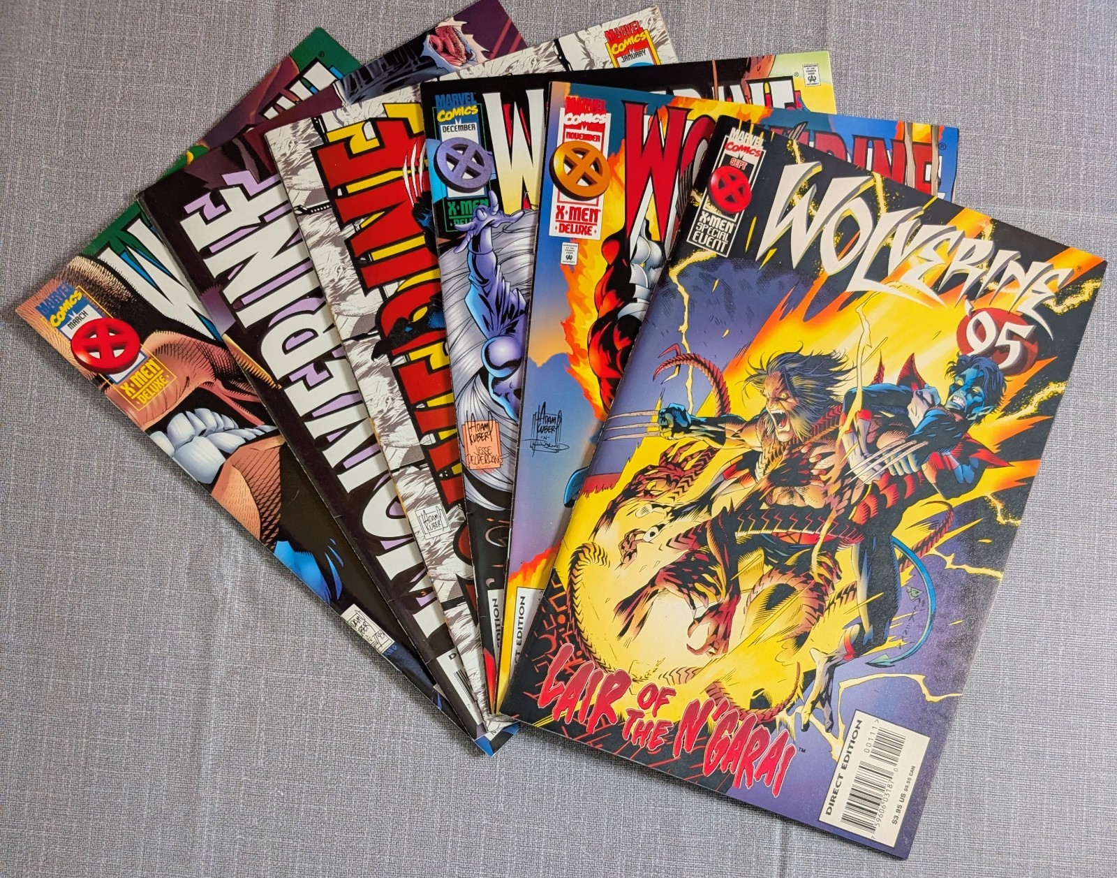 WOLVERINE 95-99 LOT + ANNUAL 1995 GENESIS CYBER ALPHA FLIGHT  1995-1996 VF/NM