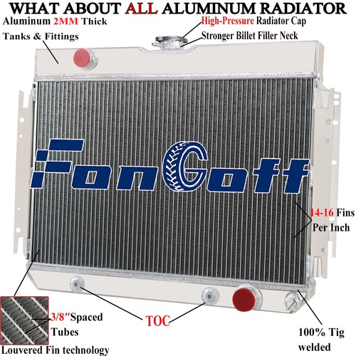 4 Row Aluminum Radiator Fit 1963-1968 Chevy Impala 1964-1967 66 EI ...