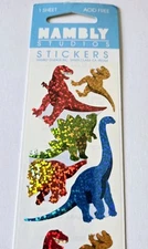 Vintage Sticker Sheet Hambly Studios Prismatic Dinosaurs NIP