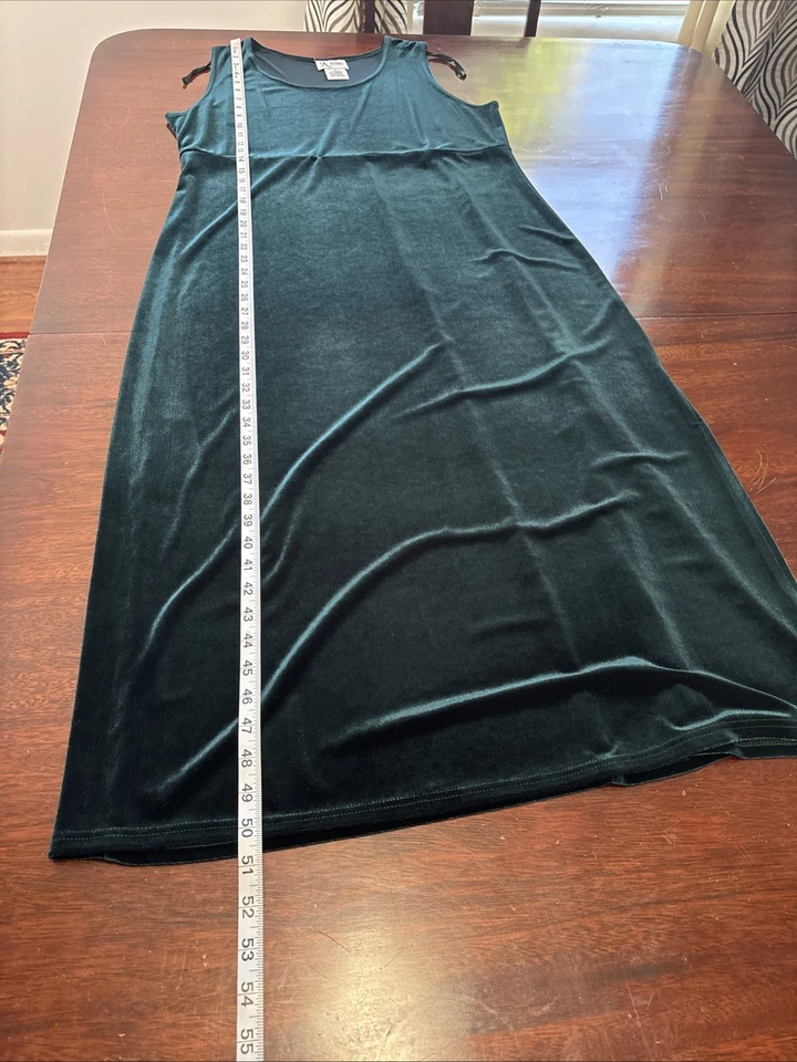 K Studio 绿色天鹅绒长裙夹克套装 16 码晚间鸡尾酒假日活动 — 第 4/4 张图片