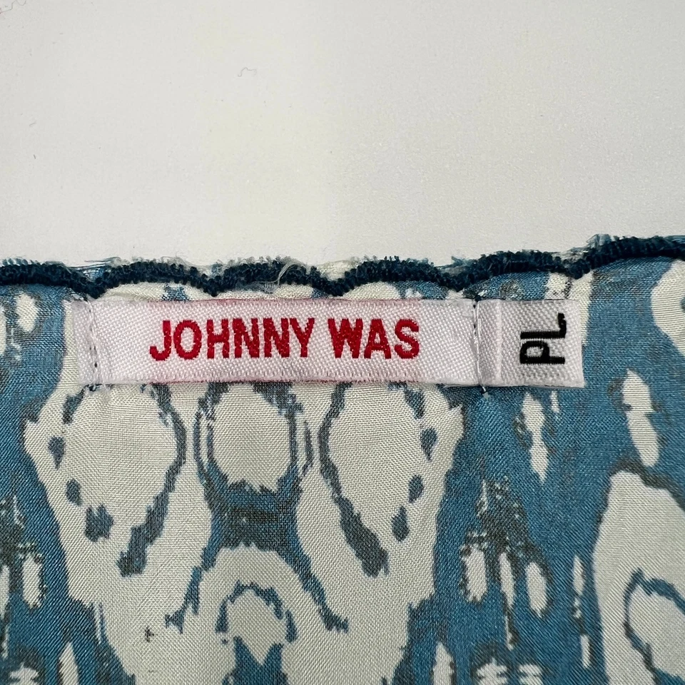 Туника женская Johnny Was Top PL шелковая сине-зеленая геометрическая племенная богемная вестерн - Изображение 3 из 4