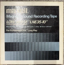 VINTAGE MAXELL & TDK MAGNETIC RECORDING TAPE, 3600', 10.5 METAL REEL, LOT OF 5!
