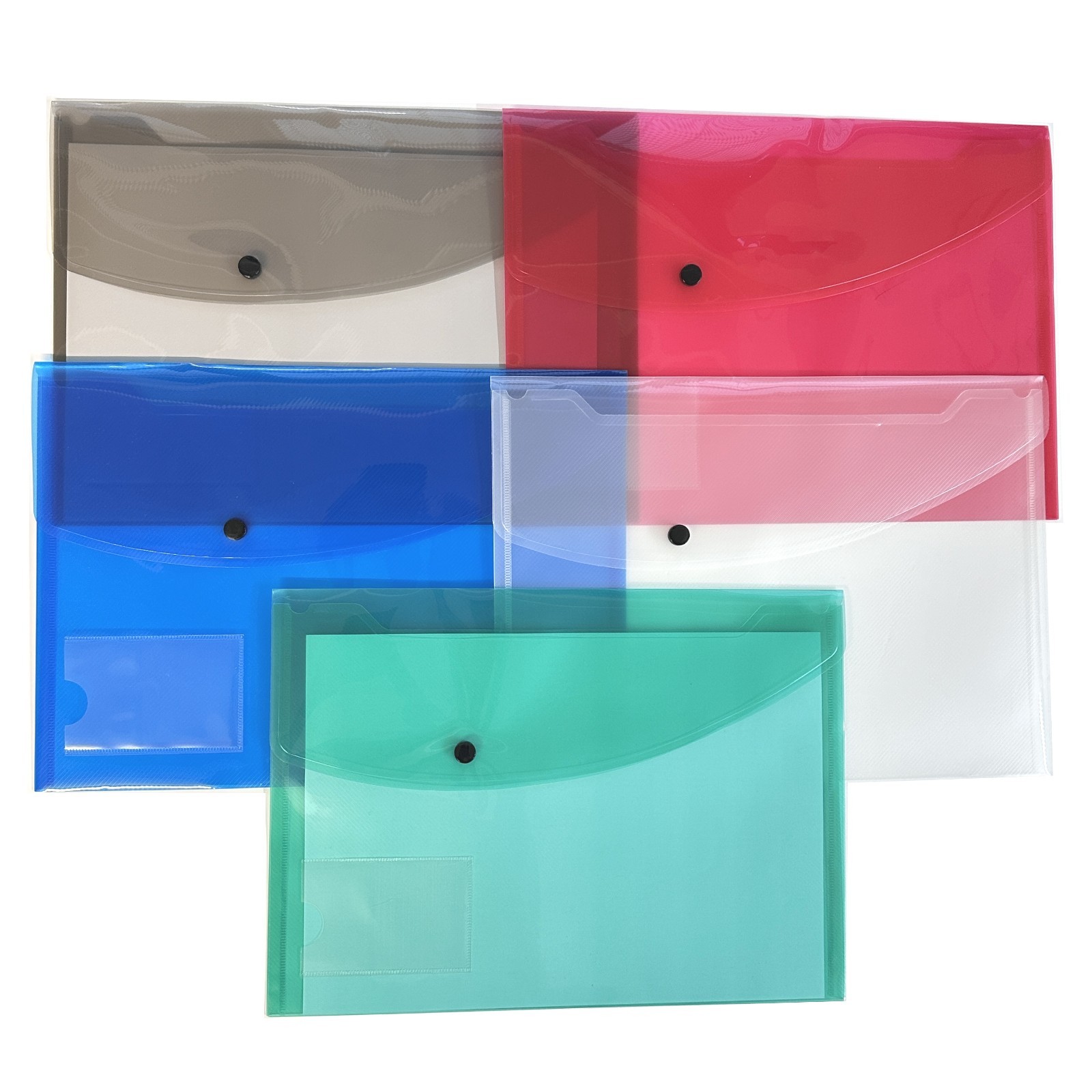 A4 Plastic wallets Stud Document Wallet Files Folders Filing School ...