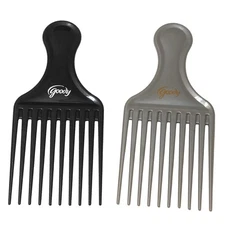 Vintage Pair 2 Goody Plastic Silver And Black Textured Hair Pick Comb Lift